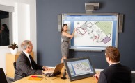Smart Meeting Pro and Smart Podium in use in business meeting