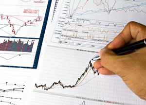 Graphs of money and stock growth
