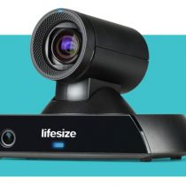 Lifesize Icon 450 on blue background - VideoCentric