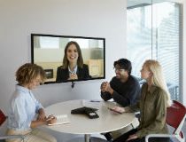 Poly Huddle Room Trio and Video Conferencing system with 4 participants