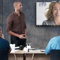 Video Conferencing Meeting with display